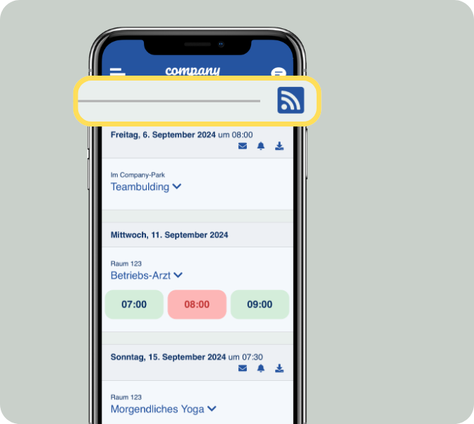 LOLYO Mitarbeiter-App New Feature - abonnierbare Termine